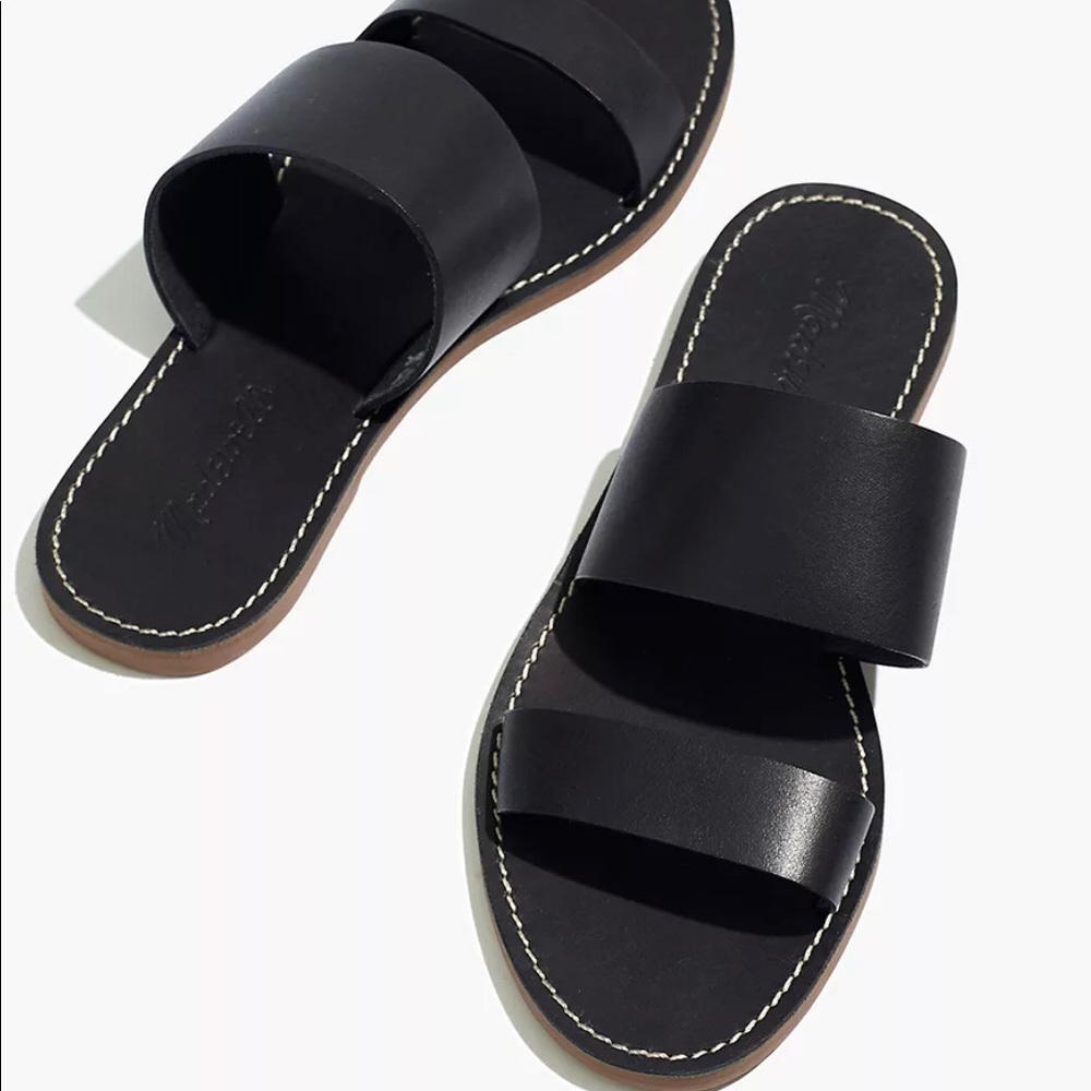 Madewell double strap boho casual minimalist black sandals